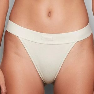 SKIMS cotton rib thong in Bone